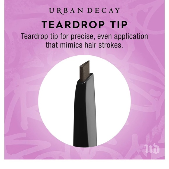 NWT URBAN DECAY Brow Beater Micro Fine Brow Pencil and Brush, Dark Drapes 0.05g - Picture 3 of 3